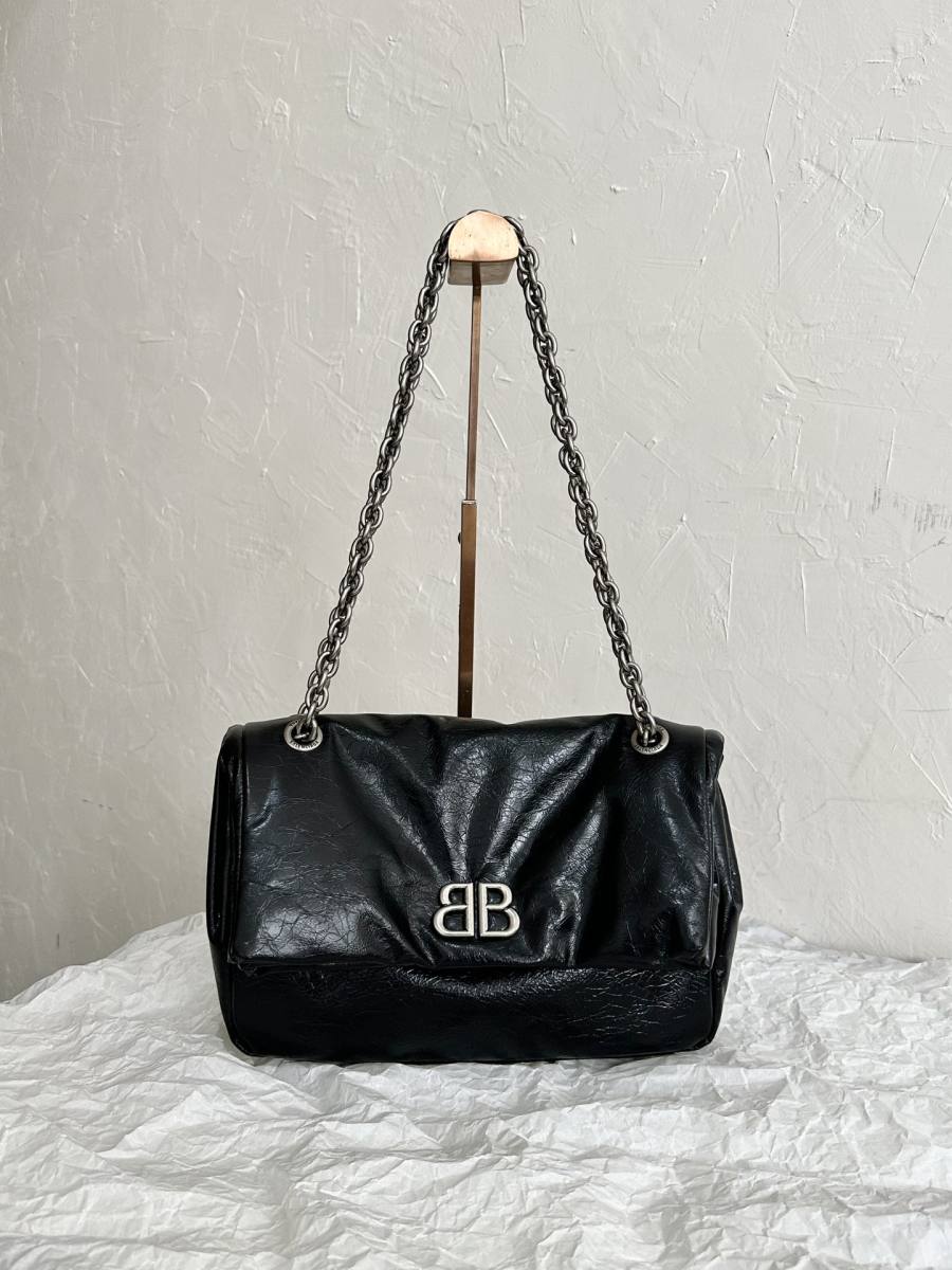 Balenciaga_Monaco_Small_BlackSilver_20x14x6cm_F38D