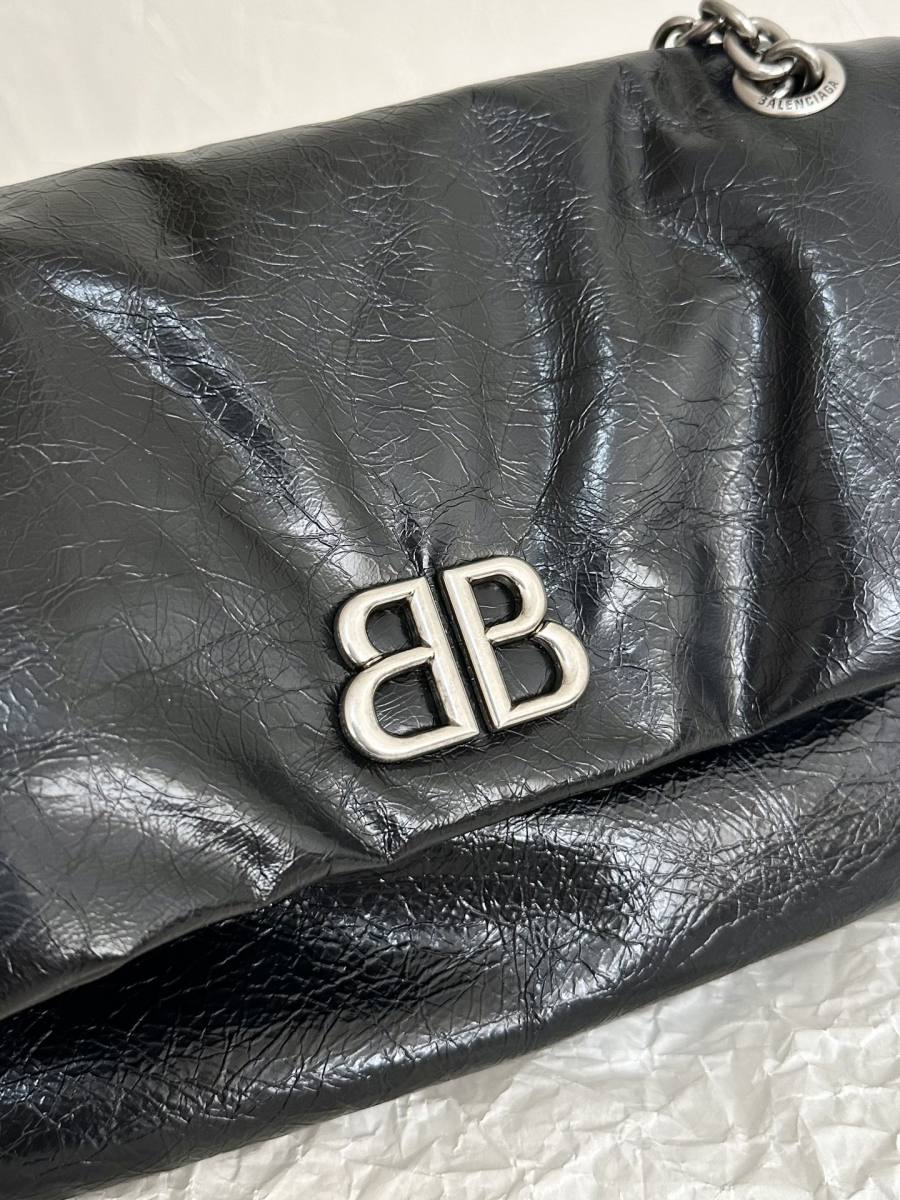Balenciaga_Monaco_Small_BlackSilver_20x14x6cm_F38D