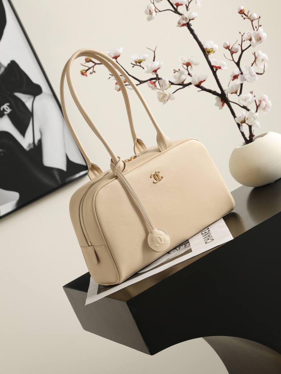 Chanel Bowling Bag AS6580 35.5 x 19 x 12.5 Cream 7B4C