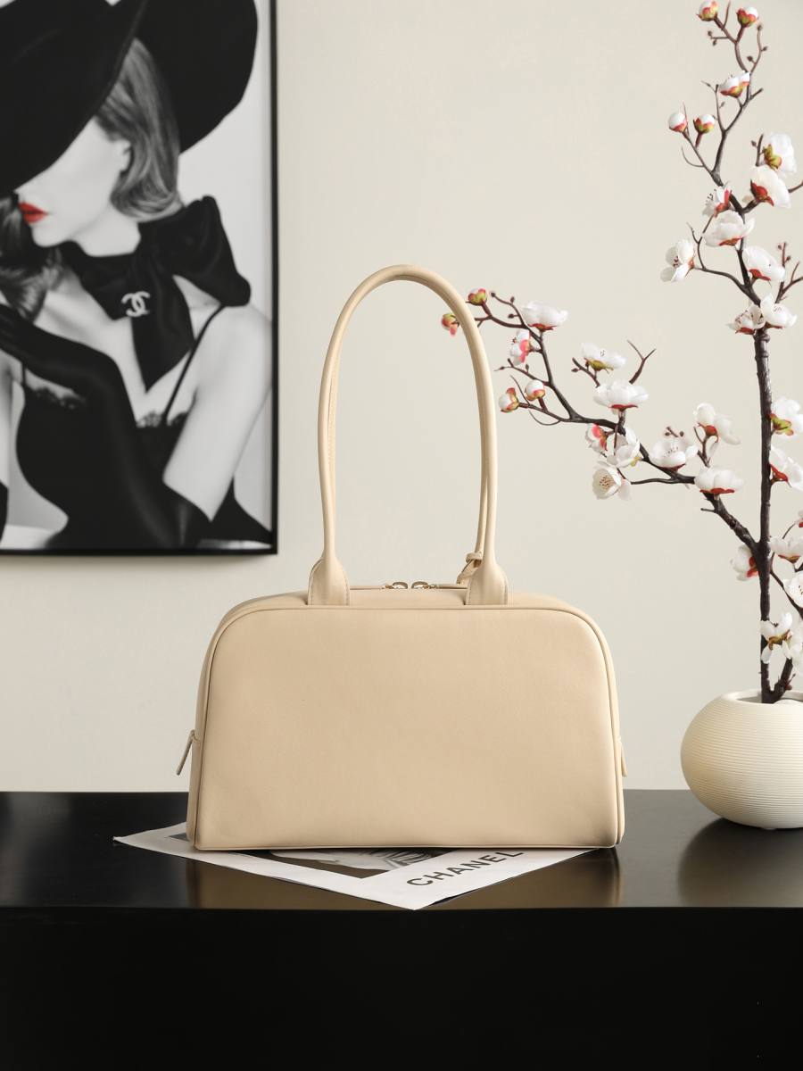 Chanel Bowling Bag AS6580 35.5 x 19 x 12.5 Cream 7B4C