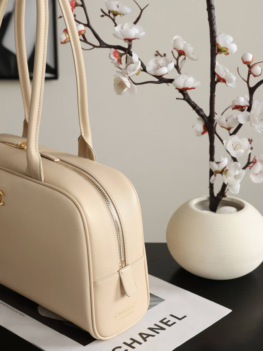 Chanel Bowling Bag AS6580 35.5 x 19 x 12.5 Cream 7B4C