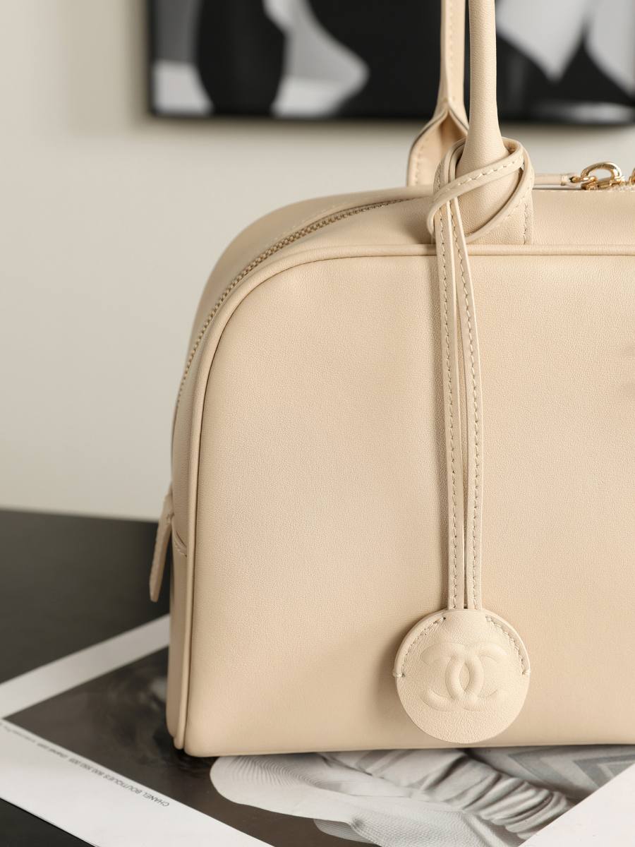 Chanel Bowling Bag AS6580 35.5 x 19 x 12.5 Cream 7B4C