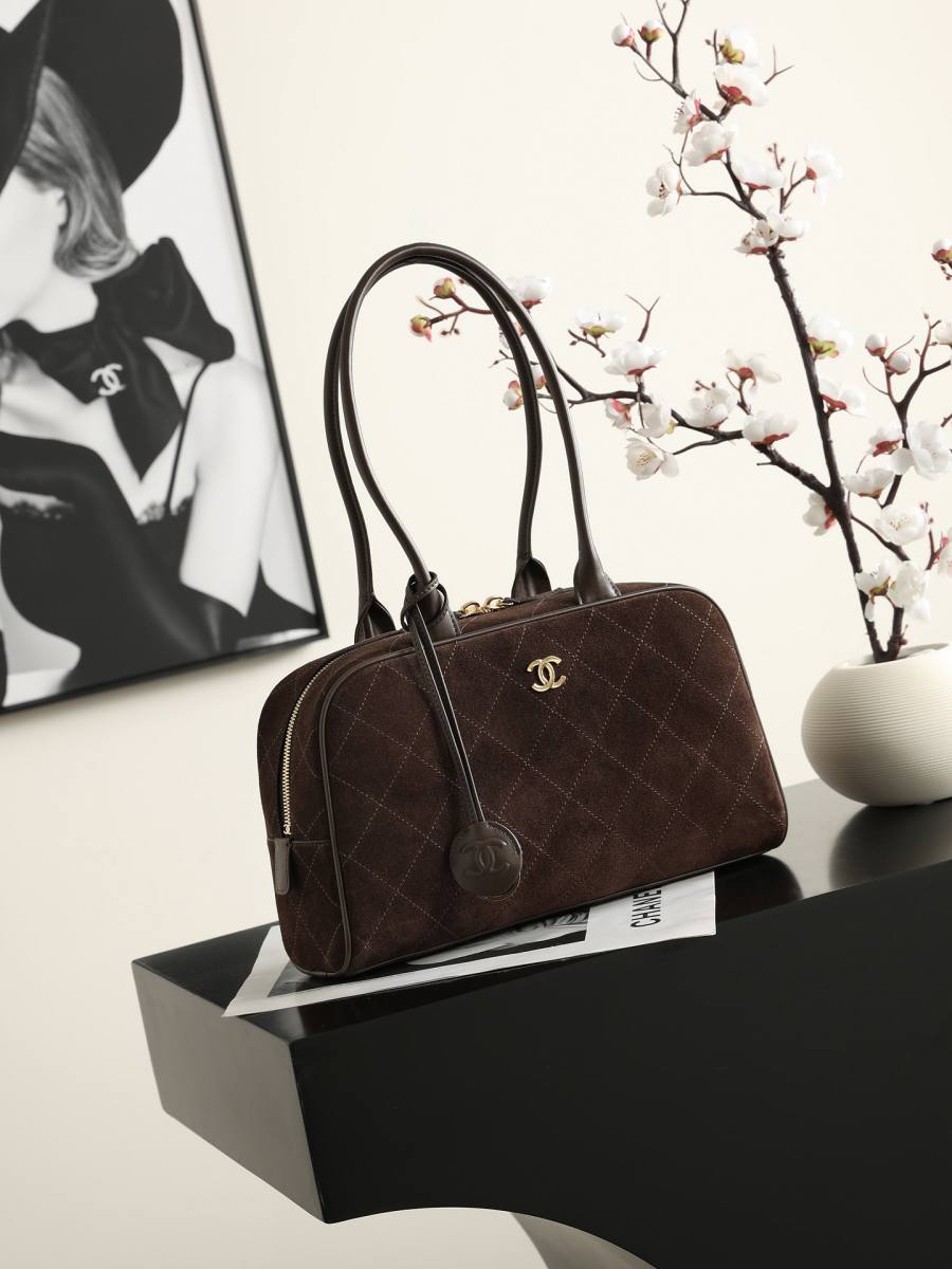 Chanel Bowling Bag AS6580 35.5 x 19 x 12.5 Dark Brown 8687