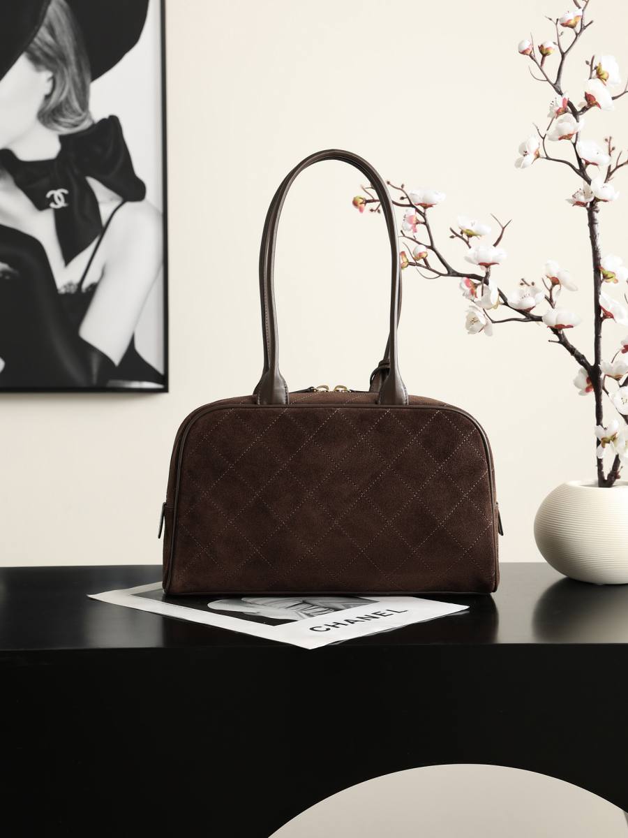 Chanel Bowling Bag AS6580 35.5 x 19 x 12.5 Dark Brown 8687