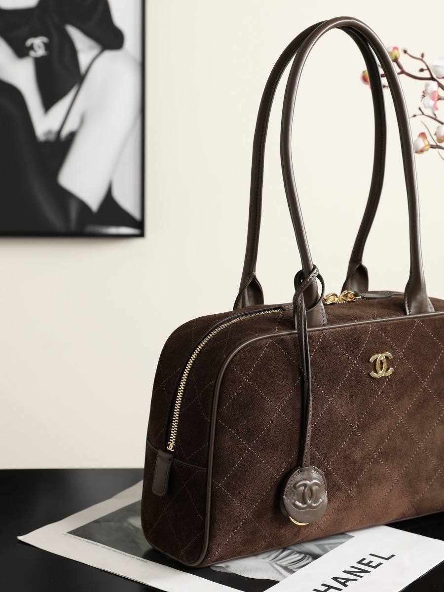 Chanel Bowling Bag AS6580 35.5 x 19 x 12.5 Dark Brown 8687