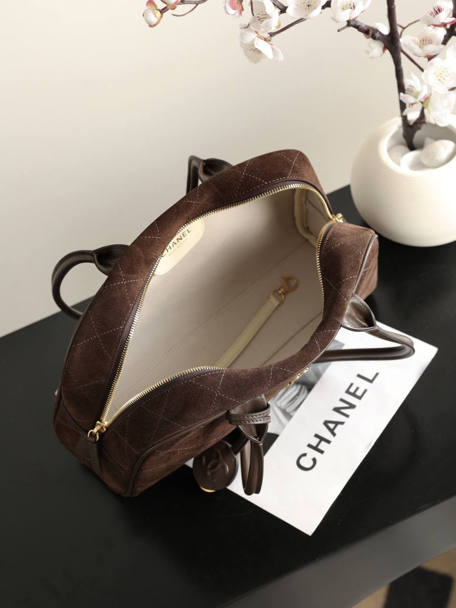 Chanel Bowling Bag AS6580 35.5 x 19 x 12.5 Dark Brown 8687
