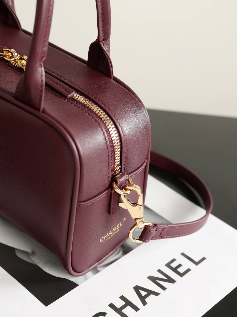 Chanel Mini Bowling Bag AP5578 20 x 16 x 12 Burgundy 8F5B