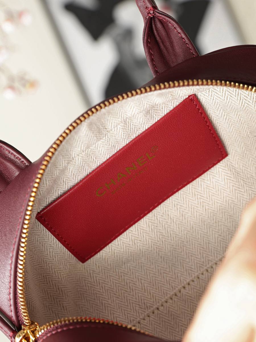 Chanel Mini Bowling Bag AP5578 20 x 16 x 12 Burgundy 8F5B