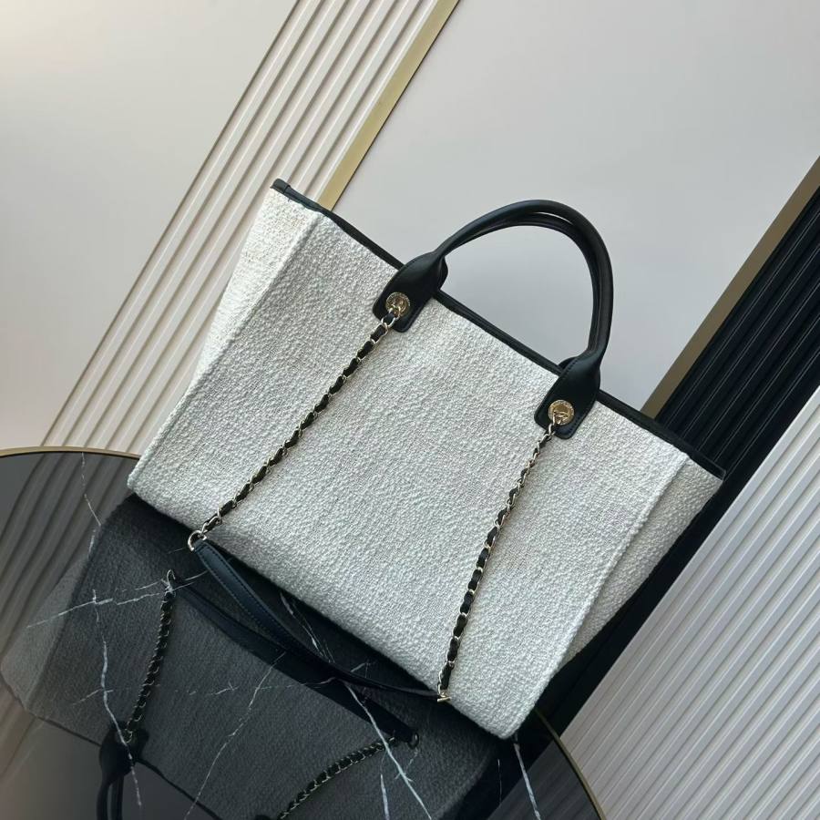 Chanel Raffia Shopping Tote 36 x 30 x 16 3549
