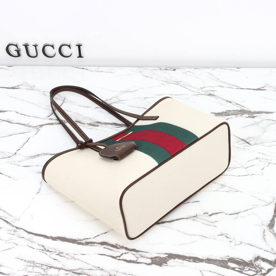 RP 2512000 Gucci Bag White Canvas 25x19x11.5 87D6