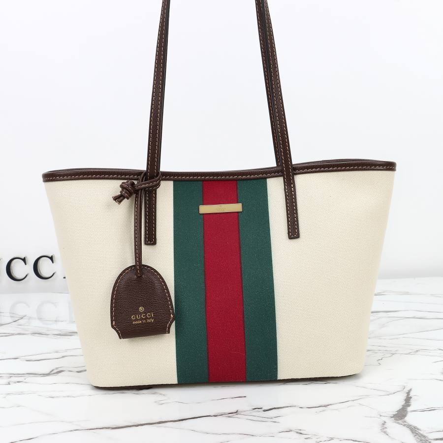 RP 2512000 Gucci Bag White Canvas 25x19x11.5 87D6