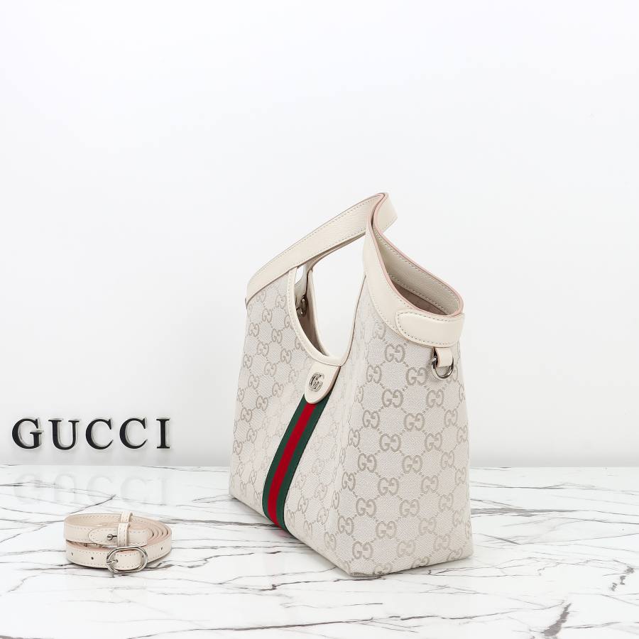 RP 2809000 Gucci Ophidia Tote White Canvas 25x20x15 860845 527E