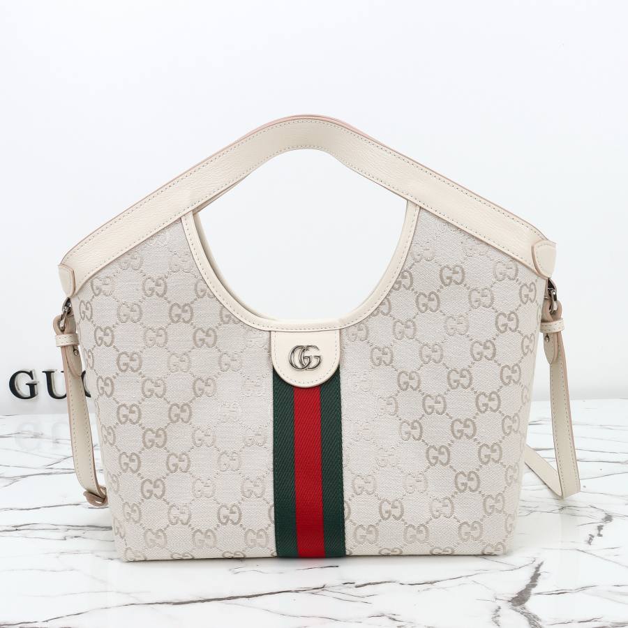 RP 2809000 Gucci Ophidia Tote White Canvas 25x20x15 860845 527E