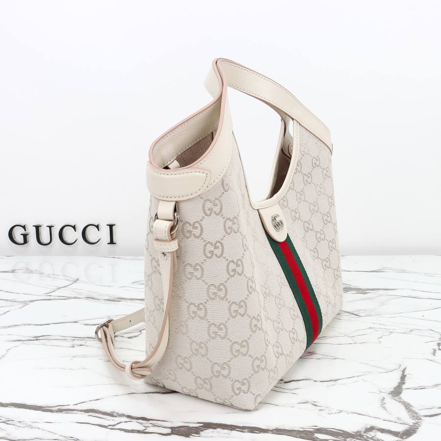 RP 2809000 Gucci Ophidia Tote White Canvas 25x20x15 860845 527E
