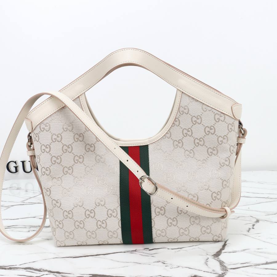 RP 2809000 Gucci Ophidia Tote White Canvas 25x20x15 860845 527E