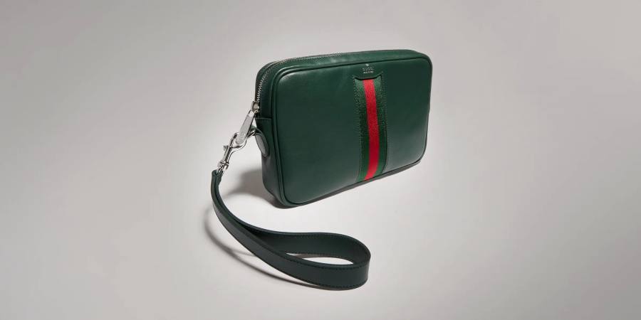 RP 2863000 Gucci 866982 Green Leather 24x15x4 866982 4EE7