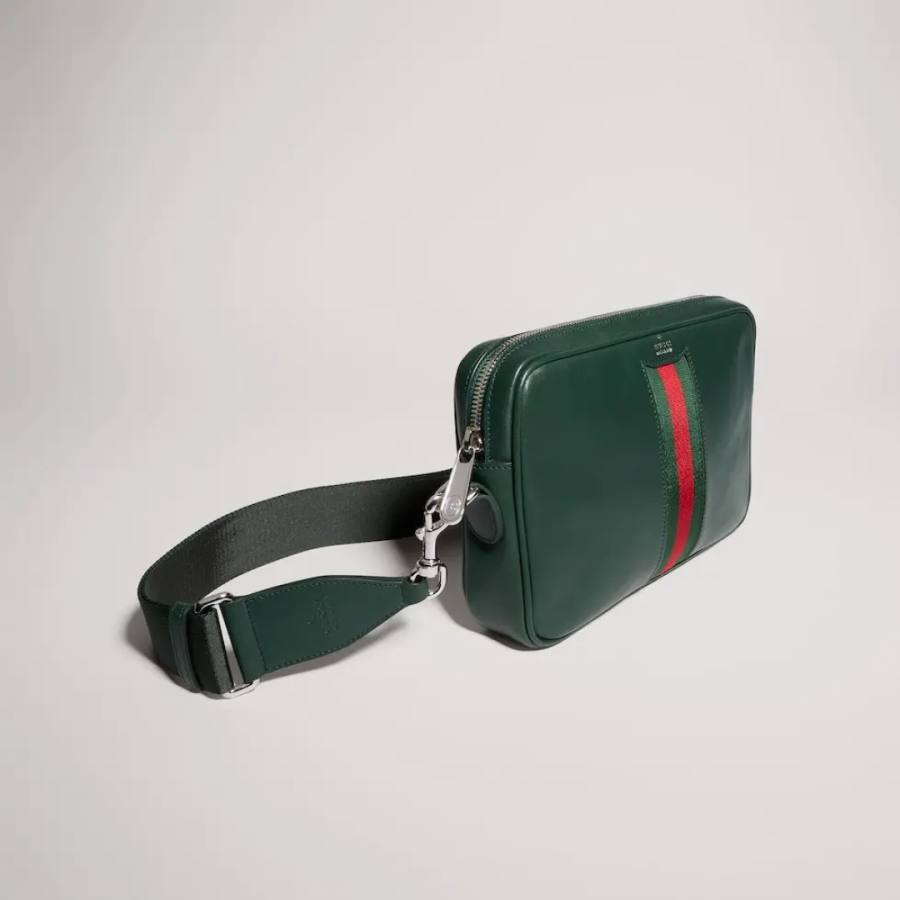 RP 2863000 Gucci 866982 Green Leather 24x15x4 866982 4EE7