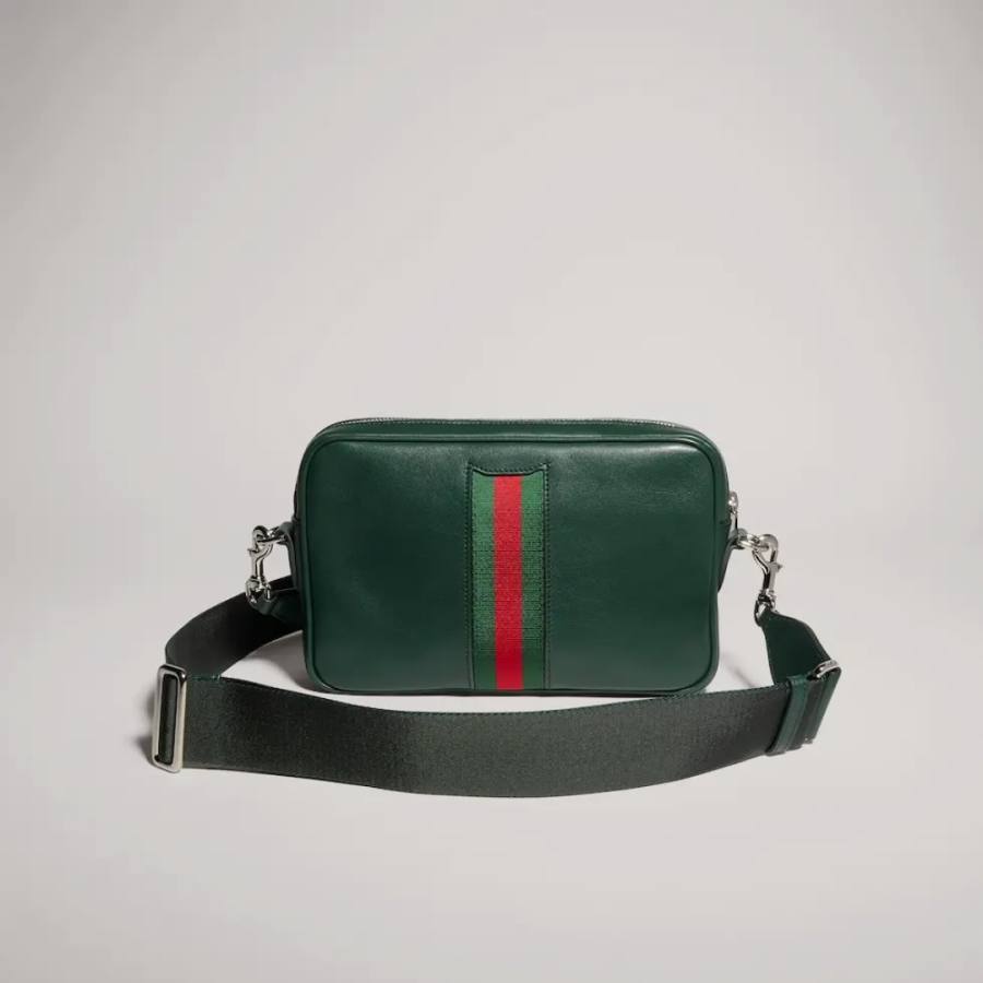 RP 2863000 Gucci 866982 Green Leather 24x15x4 866982 4EE7