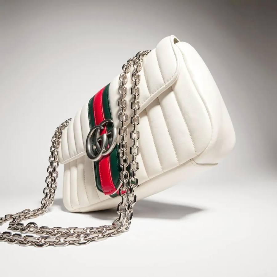 RP 3052000 Gucci Bag White Leather 26x15x7 F63A