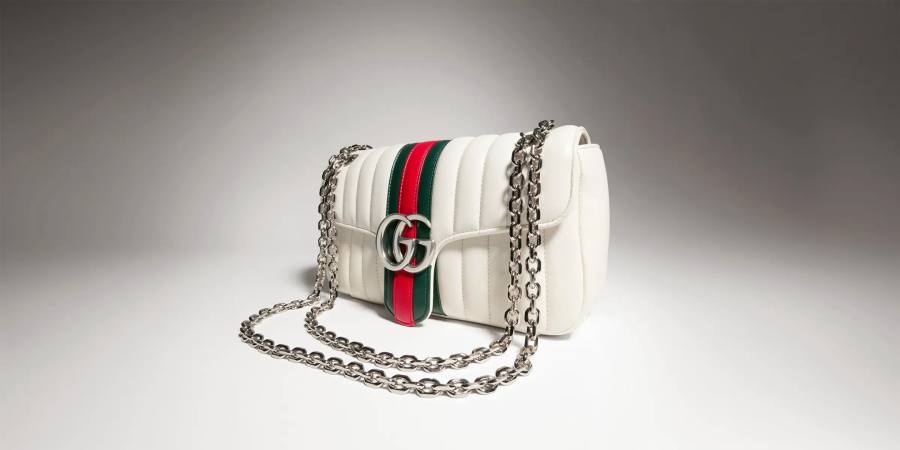 RP 3052000 Gucci Bag White Leather 26x15x7 F63A