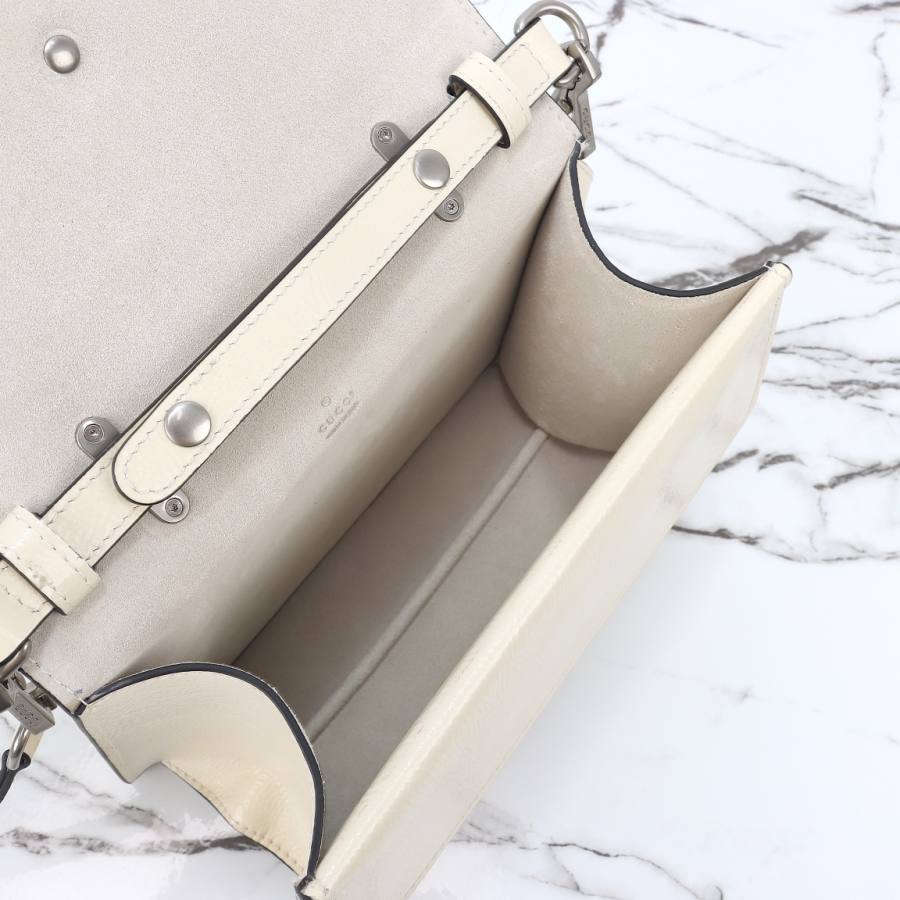 RP 3106000 Gucci Jackie 1961 White Patent 22x16x8 799599 D1B9