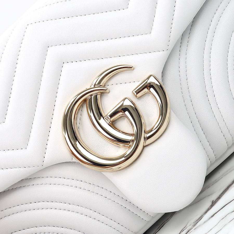 RP 3187000 Gucci 838985 White Leather 30.5x18x8 838985 C551