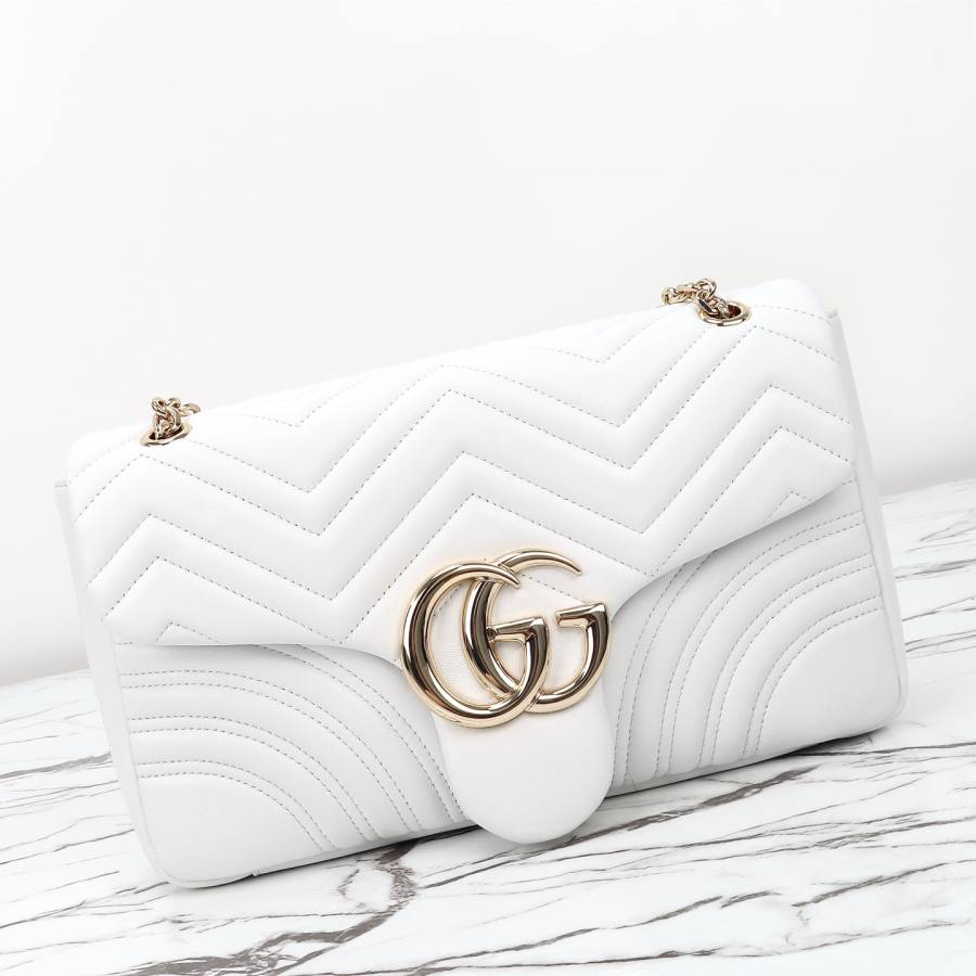 RP 3187000 Gucci 838985 White Leather 30.5x18x8 838985 C551