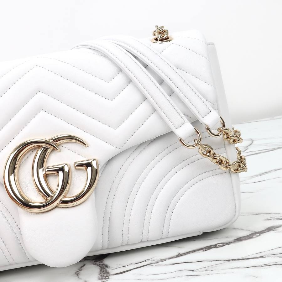 RP 3187000 Gucci 838985 White Leather 30.5x18x8 838985 C551