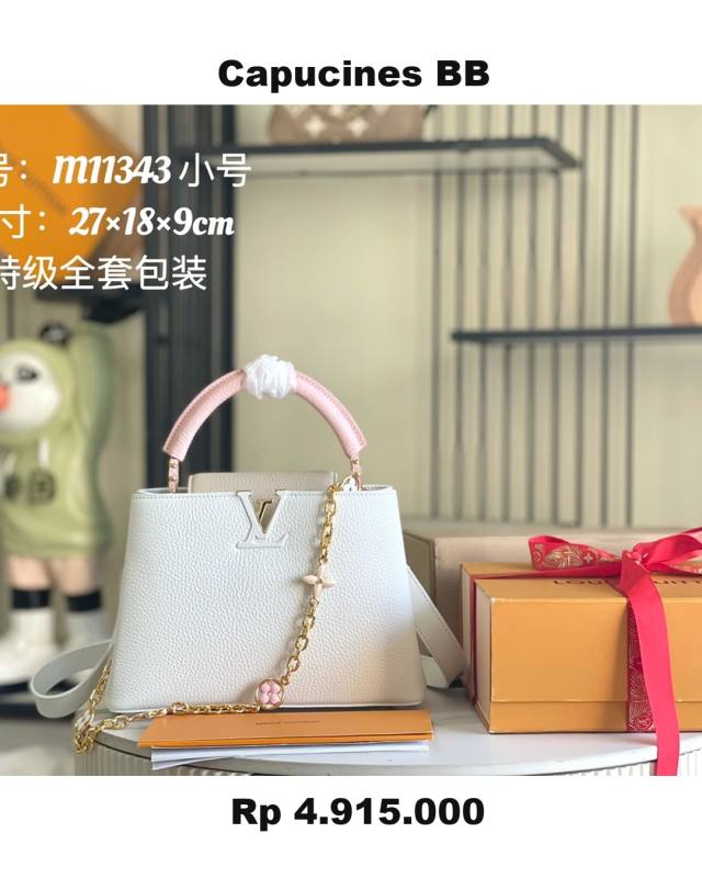Louis Vuitton Capucines BB White F203