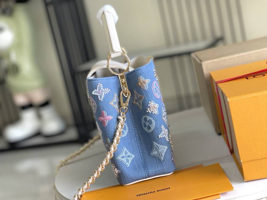 Louis Vuitton Capucines Mini M12947 21 x 14 x 8 Denim AB63