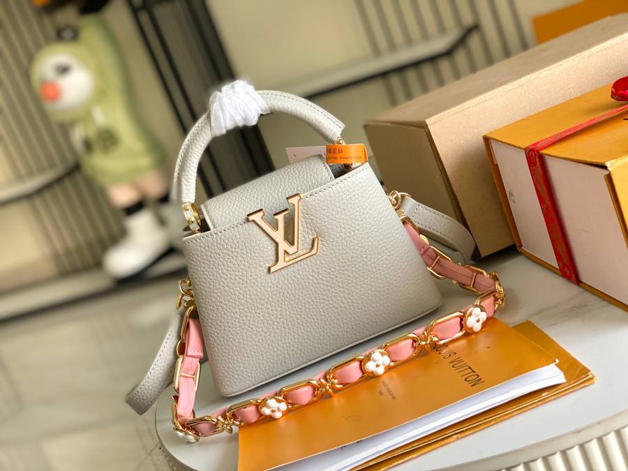 Louis Vuitton Capucines Mist Grey CB42