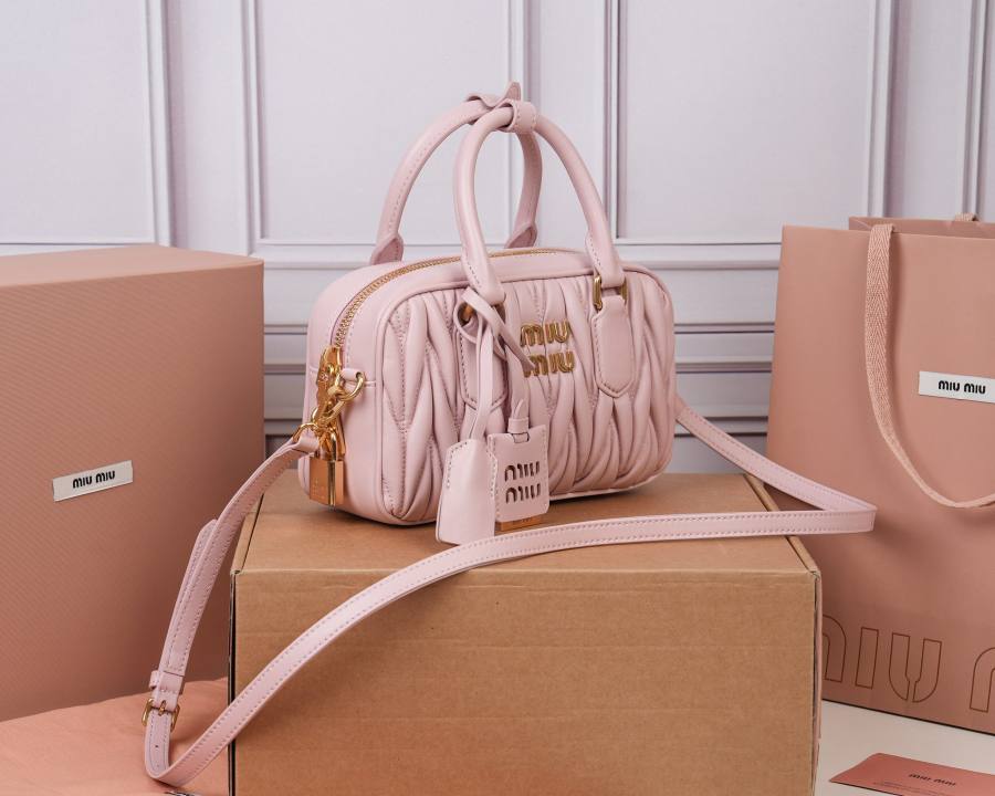 Miu Miu Arcadie Matelasse Small 5BB123 6C6D 19 x 13 x 6