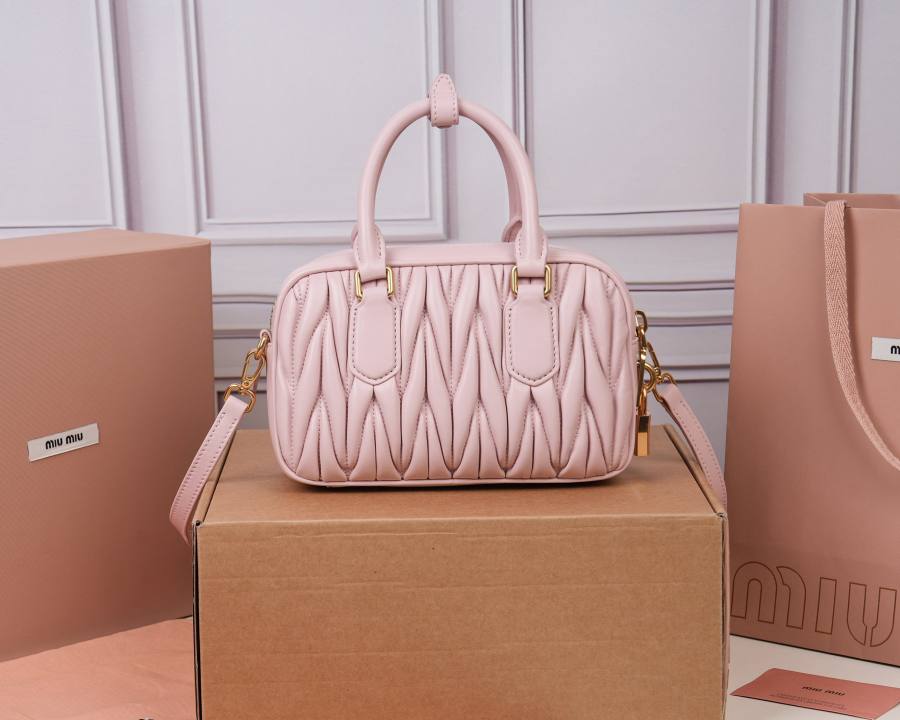 Miu Miu Arcadie Matelasse Small 5BB123 6C6D 19 x 13 x 6