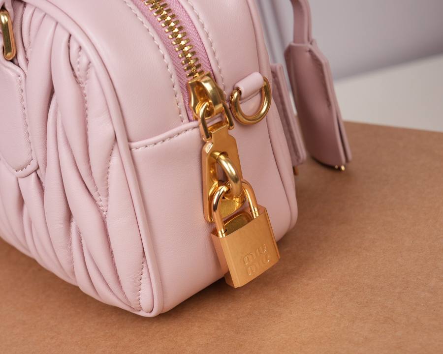 Miu Miu Arcadie Matelasse Small 5BB123 6C6D 19 x 13 x 6