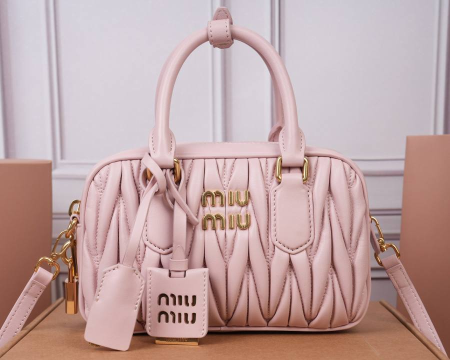 Miu Miu Arcadie Matelasse Small 5BB123 6C6D 19 x 13 x 6