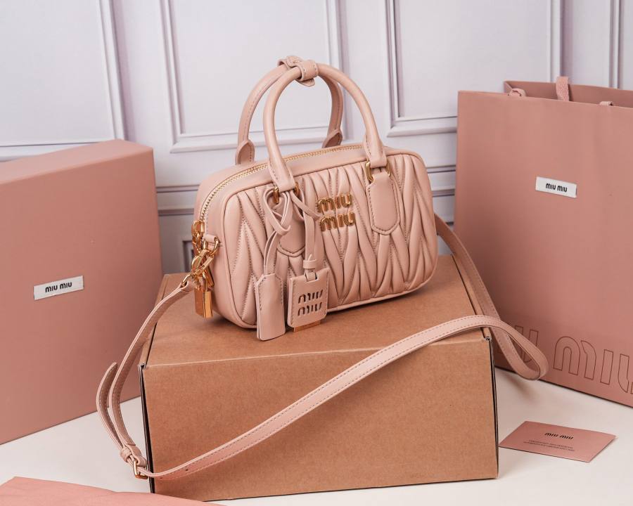 Miu Miu Arcadie Matelasse Small 5BB123 7E42 19 x 13 x 6