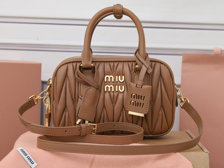 Miu Miu Arcadie Matelasse Small 5BB123 894B 19 x 13 x 6