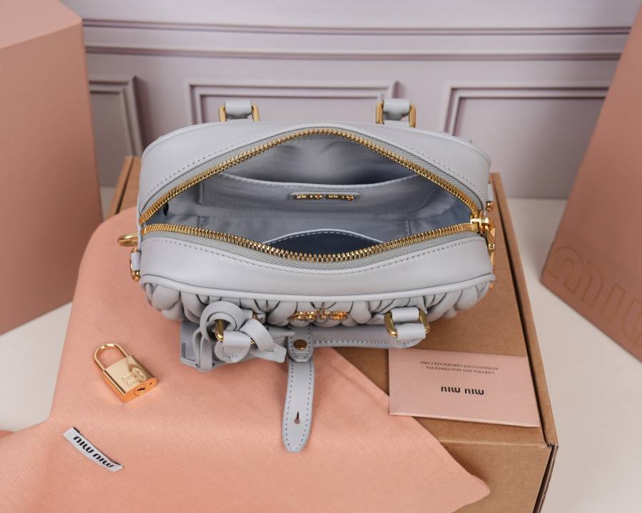 Miu Miu Arcadie Matelasse Small 5BB123 E698 19 x 13 x 6