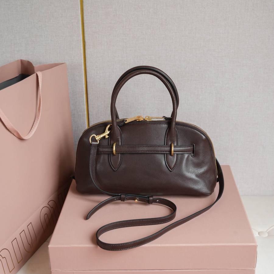 Miu Miu Aventure Nappa Bowling Bag 5BB168 0200 33 x 18 x 5