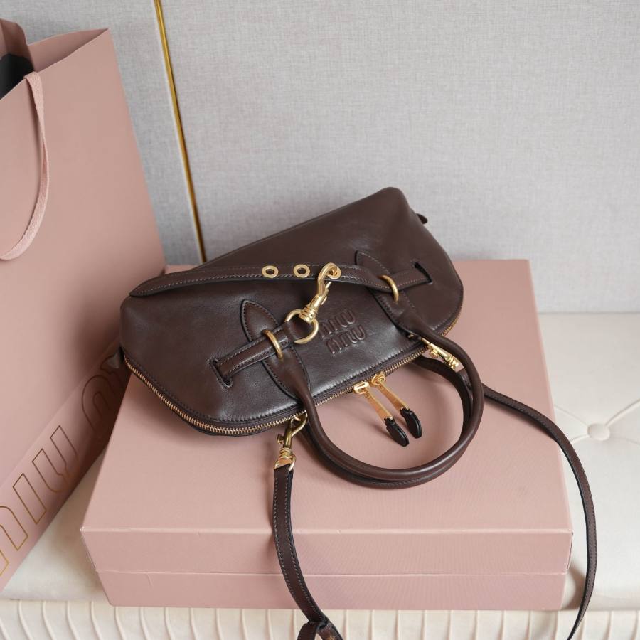 Miu Miu Aventure Nappa Bowling Bag 5BB168 0200 33 x 18 x 5