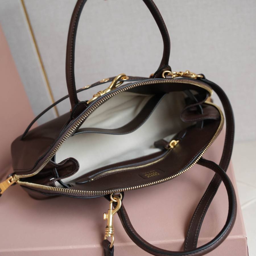 Miu Miu Aventure Nappa Bowling Bag 5BB168 0200 33 x 18 x 5