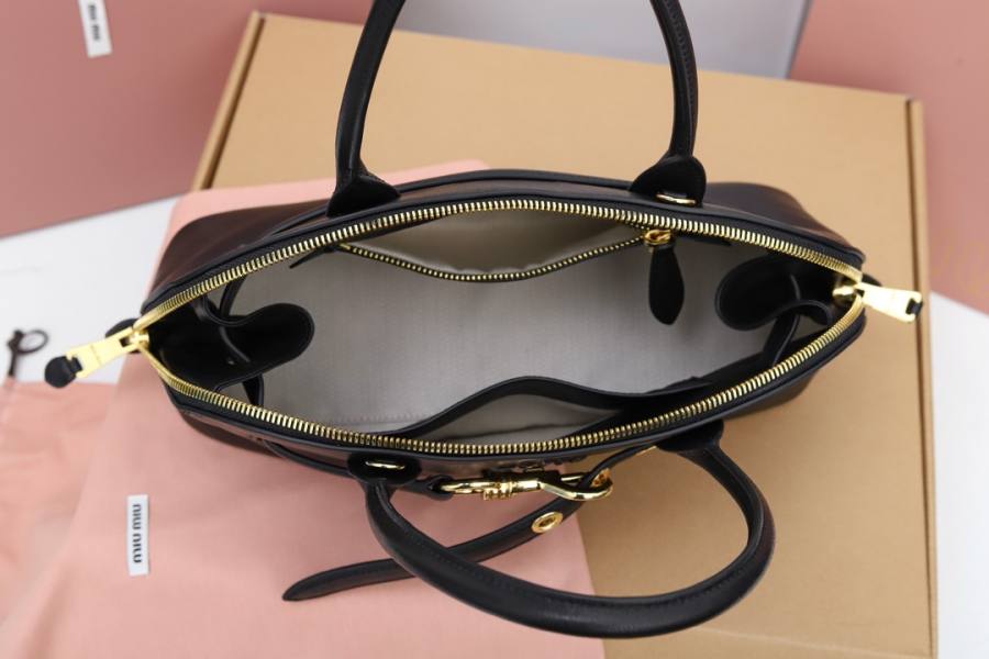 Miu Miu Aventure Nappa Bowling Bag 5BB168 29C7 33 x 18 x 5
