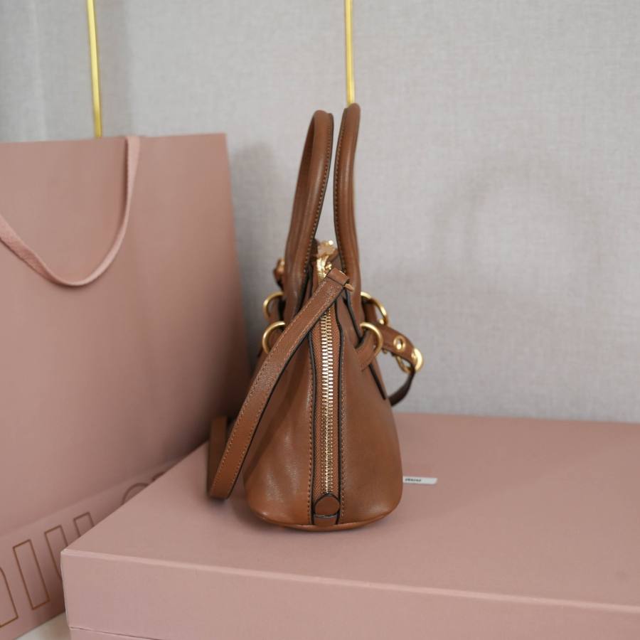 Miu Miu Aventure Nappa Bowling Bag 5BB168 99F1 33 x 18 x 5