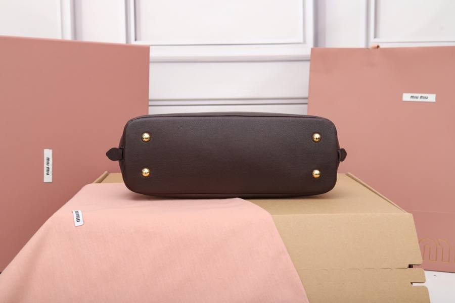 Miu Miu Aventure Nappa Bowling Bag 5BB169 7B08 28 x 16 x 5