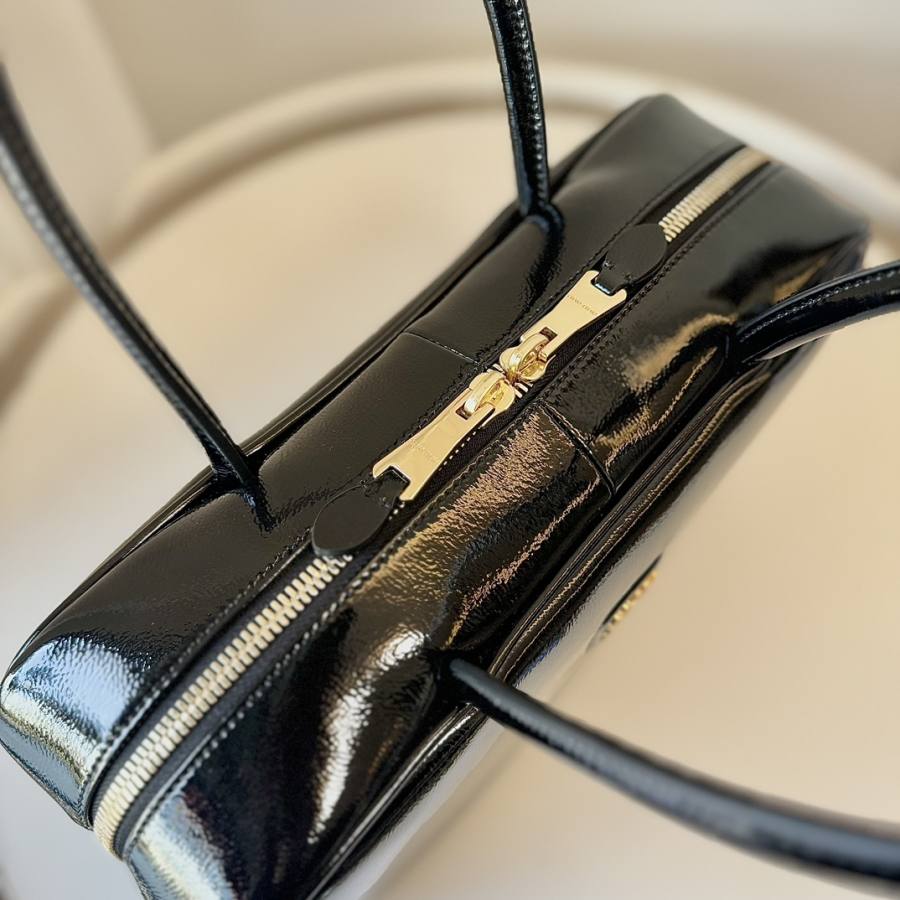 Miu Miu Beau Bag Small Cracked Patent 5BB173 D53E 28 x 12 x 8