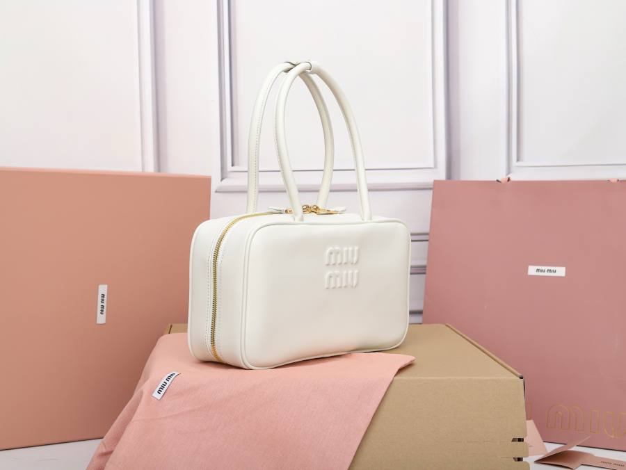 Miu Miu Beau Medium Top Handle 5BB172 FCEF 30 x 17 x 8.5