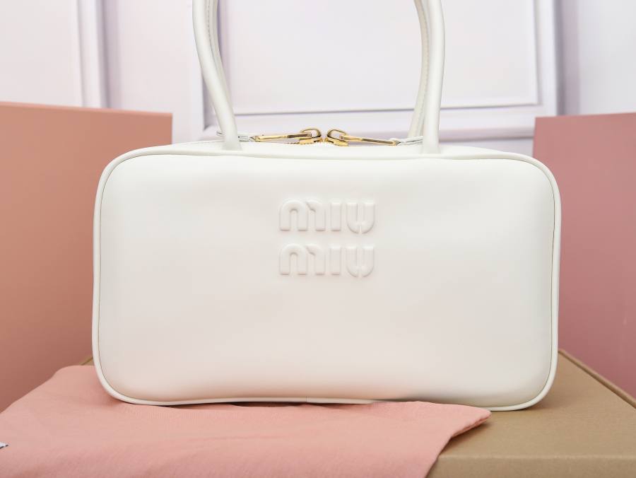 Miu Miu Beau Medium Top Handle 5BB172 FCEF 30 x 17 x 8.5