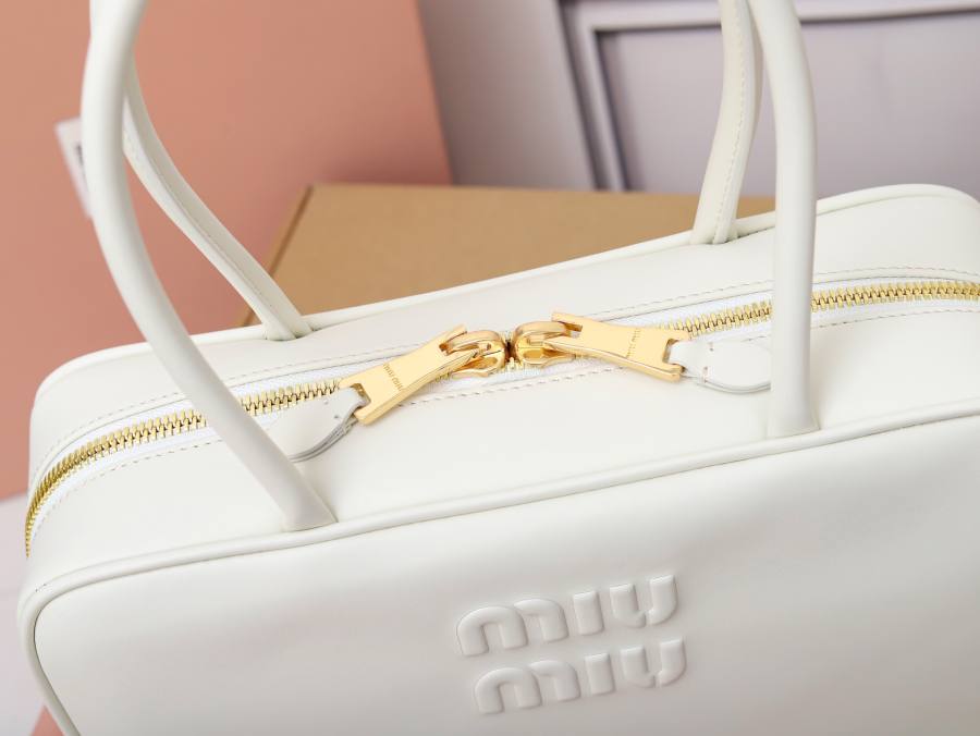 Miu Miu Beau Medium Top Handle 5BB172 FCEF 30 x 17 x 8.5