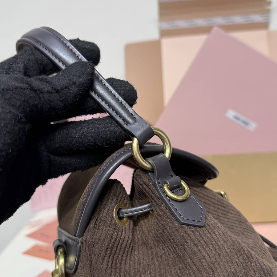 Miu Miu Canvas and Calfskin Backpack 5BZ043 164C 32 x 30 x 12