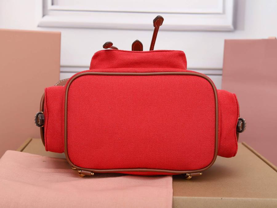 Miu Miu Canvas and Calfskin Backpack 5BZ043 39C0 32 x 30 x 12